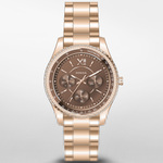 Fossil ES4700 Horloge Carlie Mini staal-leder rosekleurig-zwart 28 mm