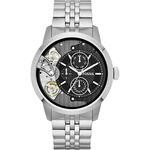 Fossil heren chronograaf Grant bruin lederen band horloge 44 mm FS4735