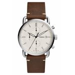 Fossil The Commuter chronograaf bruin lederen horloge FS5402