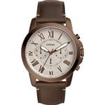Fossil heren Bowman chronograaf bruin lederen horloge FS5601