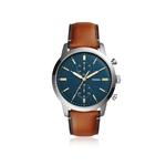 Fossil Heren Neutra chronograaf bruin lederen horloge FS5453