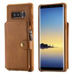 Voor iPad Pro 11 (2020) & (2018) Big Metal Button Business Tablet PC Beschermleerkoffer met beugel & kaartsleuf & fotohouder & portemonnee(paars)