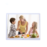 Nieuwe 15-inch Digital Photo Frame elektronische Foto Frame ultra smalle zijde ondersteuning 1080 P / wandmodel reclame Machine(White)