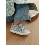 Stoffen tennisschoenen met klittenband voor babymeisjes blauwe madeliefjesprint