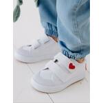 Stoffen tennisschoenen met klittenband voor babymeisjes wit