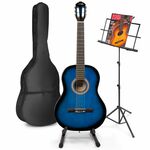 MAX SoloArt klassieke akoestische gitaar met muziekstandaard - Blauw