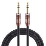 EMK 6.35 mm male naar Male 4 sectie vergulde plug katoen gevlochten audio kabel voor gitaarversterker mixer lengte: 2m (zwart)