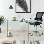 vidaXL Glazen bureau met wereldkaart-patroon