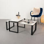 Sohome Salontafel 'Parker' Set van 2 stuks, Keramiek met marmerlook, kleur Wit