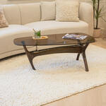 BePureHome Organische Salontafel Flash Mangohout en glas, 110 x 60cm - Walnoot