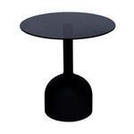 Brix Ronde Bijzettafel Isa Glas en staal, 55cm - Zwart