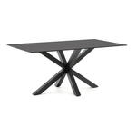 Kave Home Ronde Eettafel Niut 120cm Glas - zwart