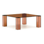Kave Home Salontafel Adularia Glas, 85 x 85cm - Bruin - Vierkant