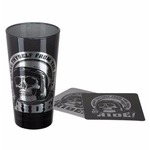 Harley-Davidson Skull Rider Hoog Glas met Bijbehorende Onderzetters - LAATSTE KANS