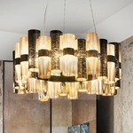 Hanglamp goud design By Rydens &apos;Hayden&apos; led lamp 15W 760mm