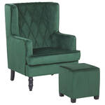 Leren fauteuil crossover, groen leer, groene stoel