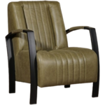 Leren stock fauteuil creative 606 groen, groen leer, groene stoel