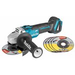 Makita 18 V Haakse slijper 125 mm DGA506ZJ haakse slijper zonder accu en oplader, in Mbox