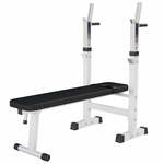 Verstelbare Halterbank - Fitnessbank - Haltersteunen - Dipsteunen - Inklapbaar - Wit - Gorilla Sports