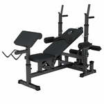 Universele Halterbank Zwart - Verstelbare Fitness Bank - Homegym Bank - Dipsteunen - Haltersteunen - Butterflies - Leg Curl - Gorilla Sports