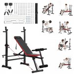 Gorilla Sports Brede Halterbank - Fitnessbank - Belastbaar tot 250 kg - Wit