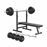 Gorilla Sports Halterbank + 70 kg Halterset - Kunststof