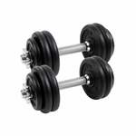 Dumbellset 40 kg - 2 x 20 kg - Chroom - 30 mm