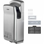 VEVOR Verticale Handdroger 2 kW Jet Handdroger HEPA-filtratie Jet Droger Gemaakt van Duurzaam en Waterdicht ABS-materiaal met 8-10 Seconden