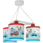 Dalber Kinderkamer hanglamp Police 3-lichts rood met blauw 60614