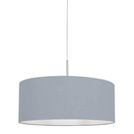 Steinhauer Hanglamp 3-lichts Stang zwart met kap lichtblauw 3951ZW