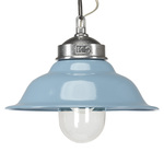 Hanglamp aan ketting Porto Fino aluminium met blauw deksel