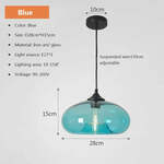 Hanglamp aan ketting Detroit Retro aluminium met Blauwe deksel