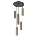 Brilliant Hanglamp rond Cadiz 4-lichts zwart met brons 60119/76