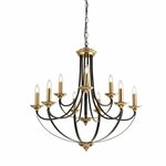 Hanglamp AIX blaadjes rond ambachtelijk brons