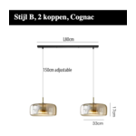 LumiGlow - Elegante Glassteen Hanglamp met LED-verlichting