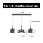 LumiGlow - Elegante Glassteen Hanglamp met LED-verlichting