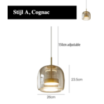 LumiGlow - Elegante Glassteen Hanglamp met LED-verlichting