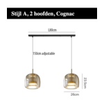 LumiGlow - Elegante Glassteen Hanglamp met LED-verlichting
