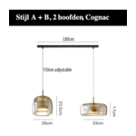 LumiGlow - Elegante Glassteen Hanglamp met LED-verlichting