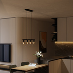 Glazura - LED Hanglamp Smoke Glas - 4 spots - E14 - Zwart - IP20 - Hanglamp Bollen