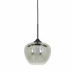 Glazura - LED Hanglamp Glas - Amberkleurig - 4 spots - E14 - Zwart - IP20 - Hanglamp Bollen