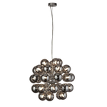 Hanglamp glas Edi ribbel rond E27 25 cm