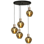 Masterlight Hanglamp 5-lichtsBounty zwart met goud - 2472-05-02-50-5-3