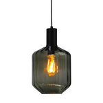 Masterlight 3-lichts vide hanglamp - zwart - Porto met Jagger green glazen 2712-05-05-35-3-10