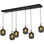 Masterlight 5-lichts vide hanglamp - goud - Porto met Nicolette green glazen 2712-05-02-50-5-14