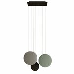 Masterlight 3-lichts vide hanglamp - goud - Porto met Jagger green glazen 2712-05-02-35-3-10