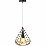 LED Hanglamp - Hangverlichting - Aigi Elsa - E27 Fitting - 1-lichts - Retro - Klassiek - Mat Zwart/Bruin - Aluminium
