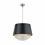 Trio Hanglamp Loreley 50cm met kristal - zwart met goud 309300302