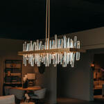 Searchlight Kroonluchter Shower goud met kristal 30216-5GO