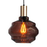 Masterlight 5-lichts vide hanglamp - goud - Porto met Nicolette red glazen 2712-05-02-50-5-13